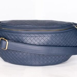 Navy Blue Quilted Crossbody Bag